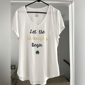 St. Patrick’s Day Shirt. Woman’s XL “ Let the Sheningans Begin” Apt 9 Top